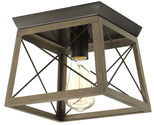 PROGRESS LIGHTING BRIARWOOD 2 LIGHT 12 IN. WIDE OUTDOOR FLUSH MOUNT BLACK MODEL #P350039-031